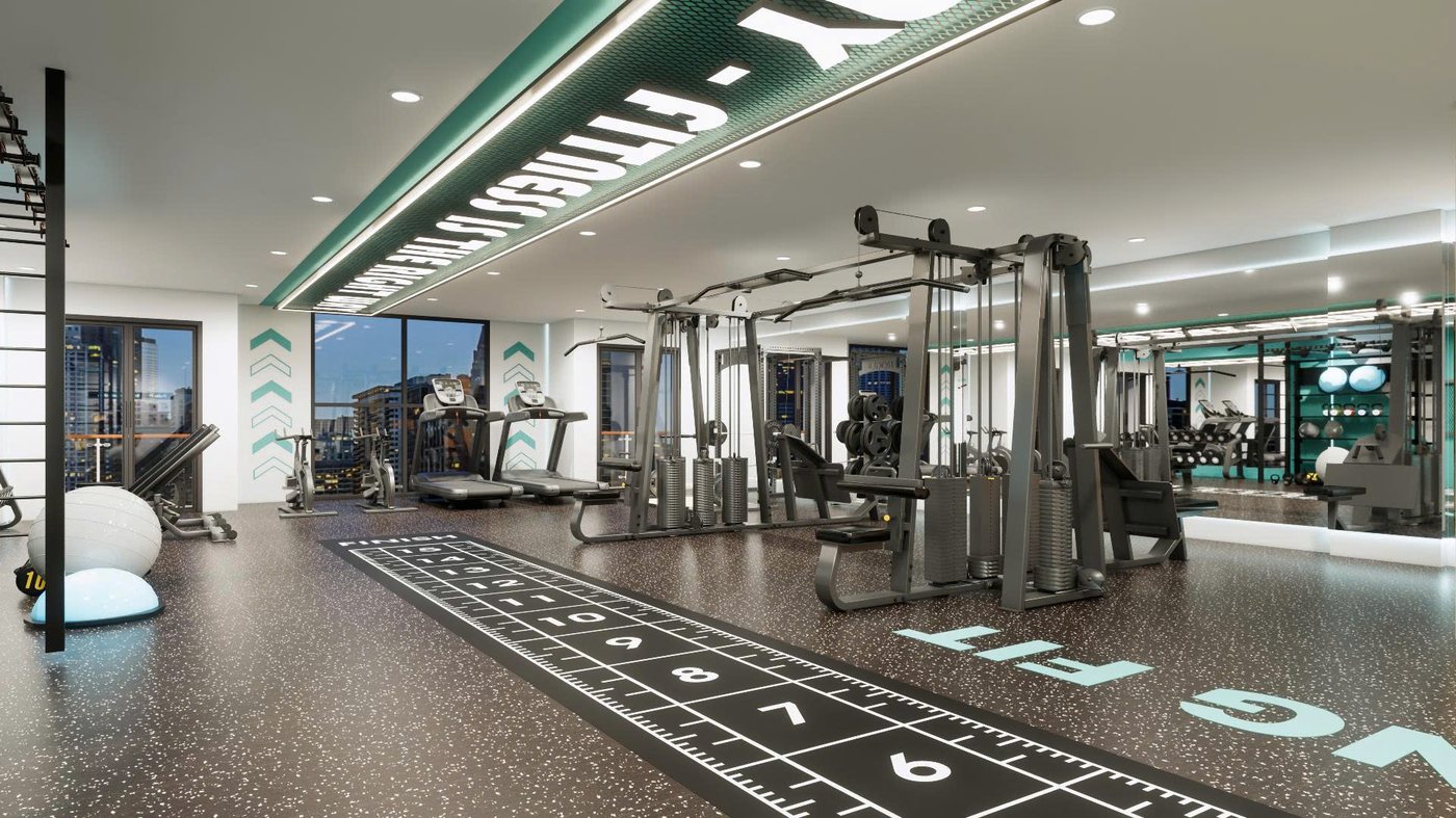 Phòng quy mô lớn cần tách khu rõ ràng — bố trí sai sẽ khiến khu tạ nặng gây ồn cho khu cardio.
